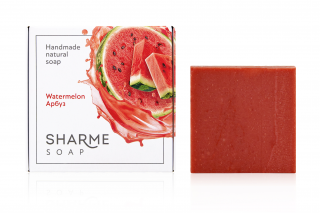 Натуральное твердое мыло ручной работы с ароматом арбуза SHARME SOAP, 80 г
