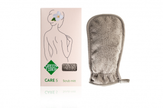 CARE 5, scrub mitt, Варежка-скраб для душа  серая