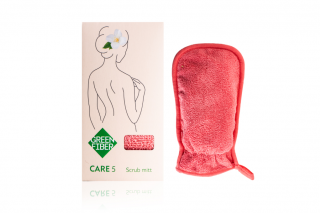 CARE 5, scrub mitt, Варежка-скраб для душа  коралловая